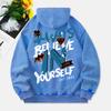 Always Believe In Yourself Washed Hoodies Women Letter Prints Cotton Pullovers Warm Oversize Pocket Hooded Womans Tops