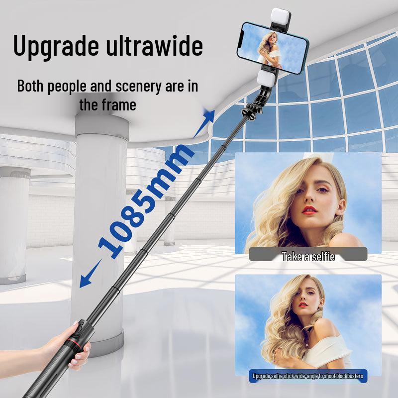 L12 Bluetooth Selfie Stick & Desktop Stand: Extendable Beauty Camera Tripod for Live Streaming