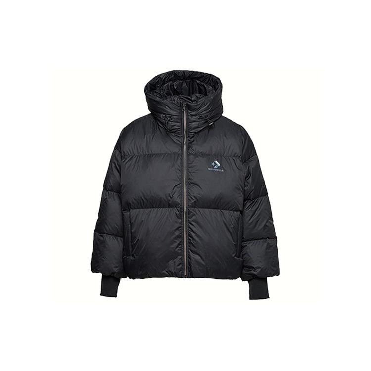(WMNS) Converse Short Down Fill Puffer Hooded Jacket Asia Sizing  Black  Women s 10019326-A03 L