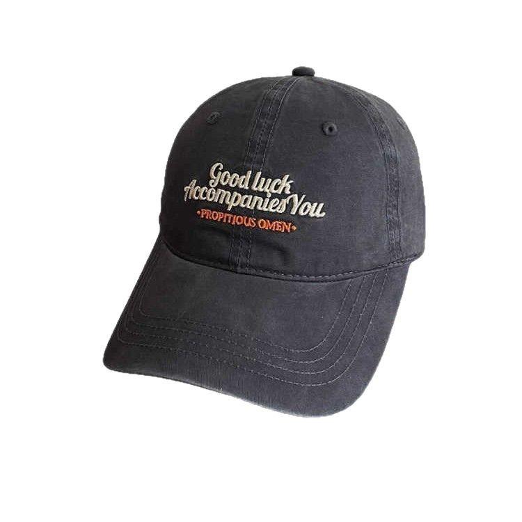 Fashion American retro letter embroidery washed old baseball cap children versatile wide brim show face small cap men