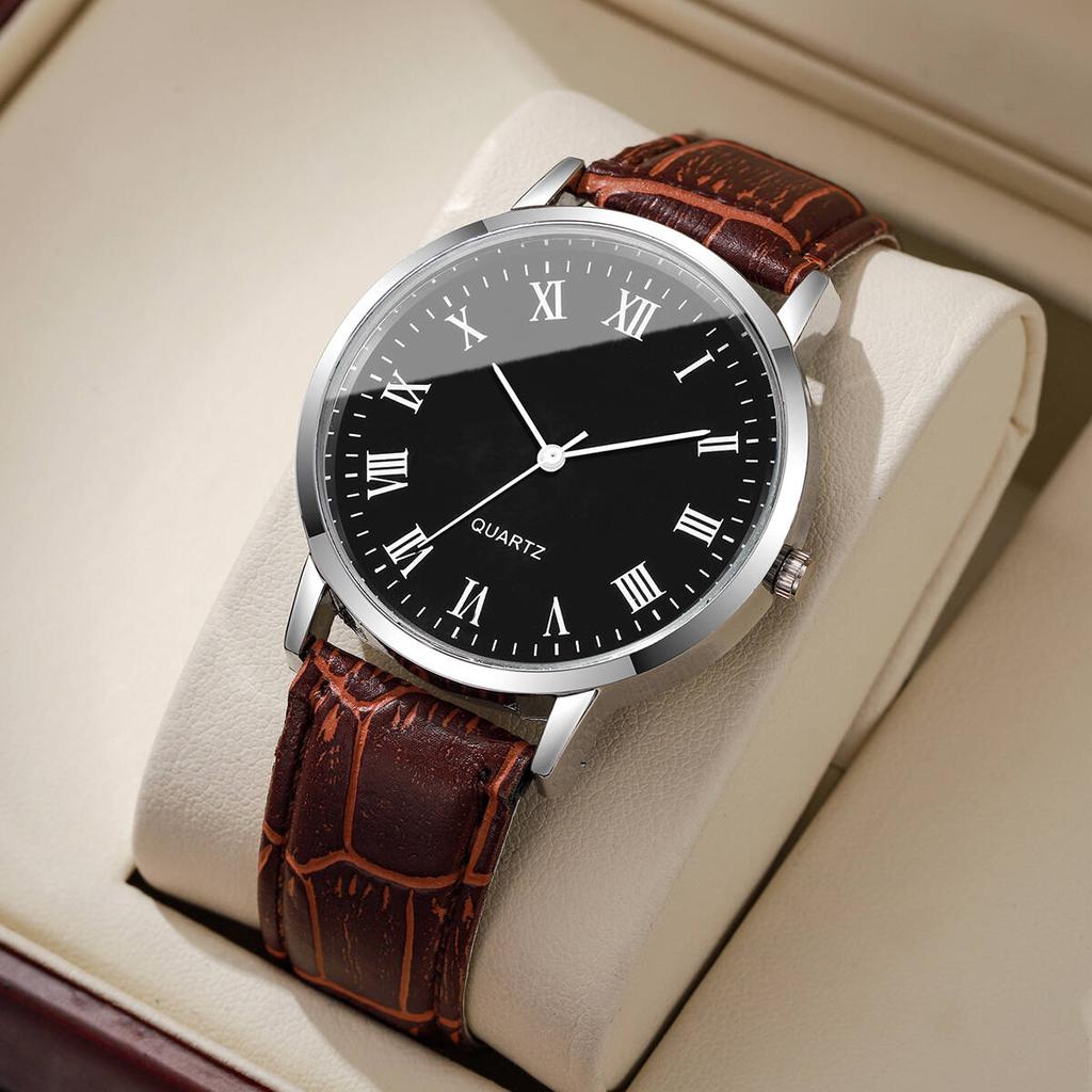 Montres Homme Mode Affaires Montre à Quartz Décontractée à Bracelet en Cuir pour Homme Montre Cadeau Reloj Hombre
