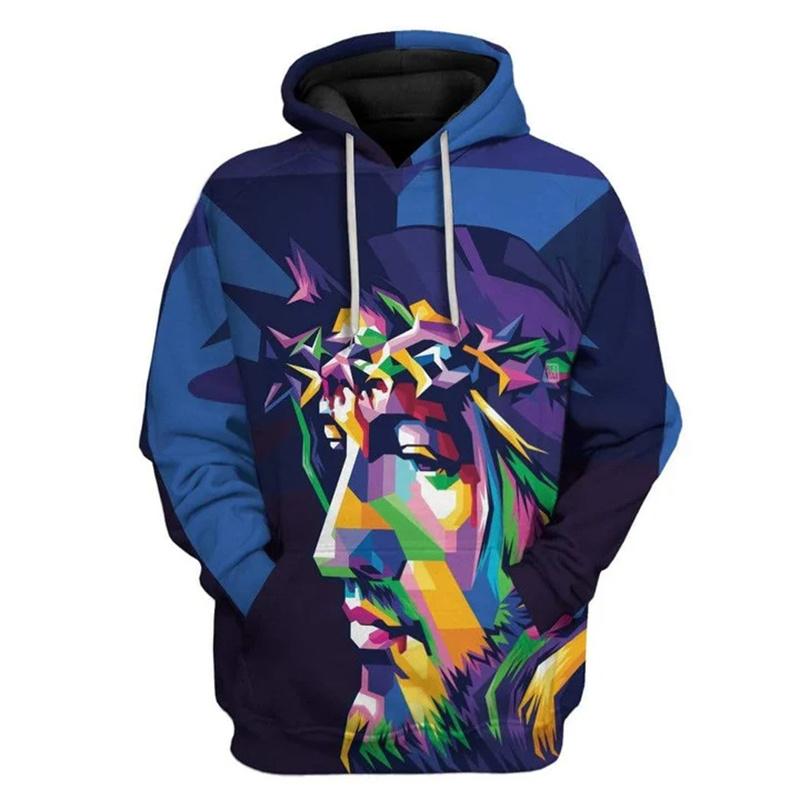 3D Printing Christian Jesus Hoodies For Men Children Fashion Streetwear Hooded Sweatshirts Winter Harajuku Hooded Hoody Clothes
