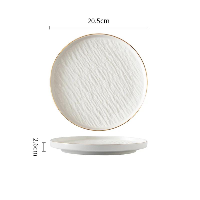 High End Steak-Essteller Haushalt Leichte Luxus-Geschirr Keramikteller Kreative Einfarbige Frühstückstablett Exquisites Geschirr