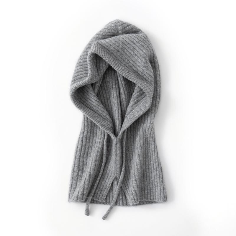 European & American Women's Winter Knitted Hooded Balaclava Beanie Scarf.