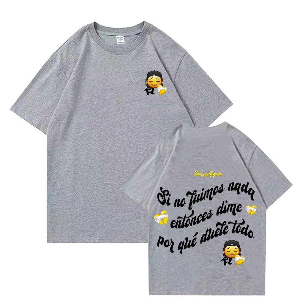 Jop Triston Tshirt Fuerza Regida T-shirt Grunge Hip Hop Unisex Streetwear 100%Cotton Casual Short Sleeve Tops Men Women Comfort Tees anime shirt y2k