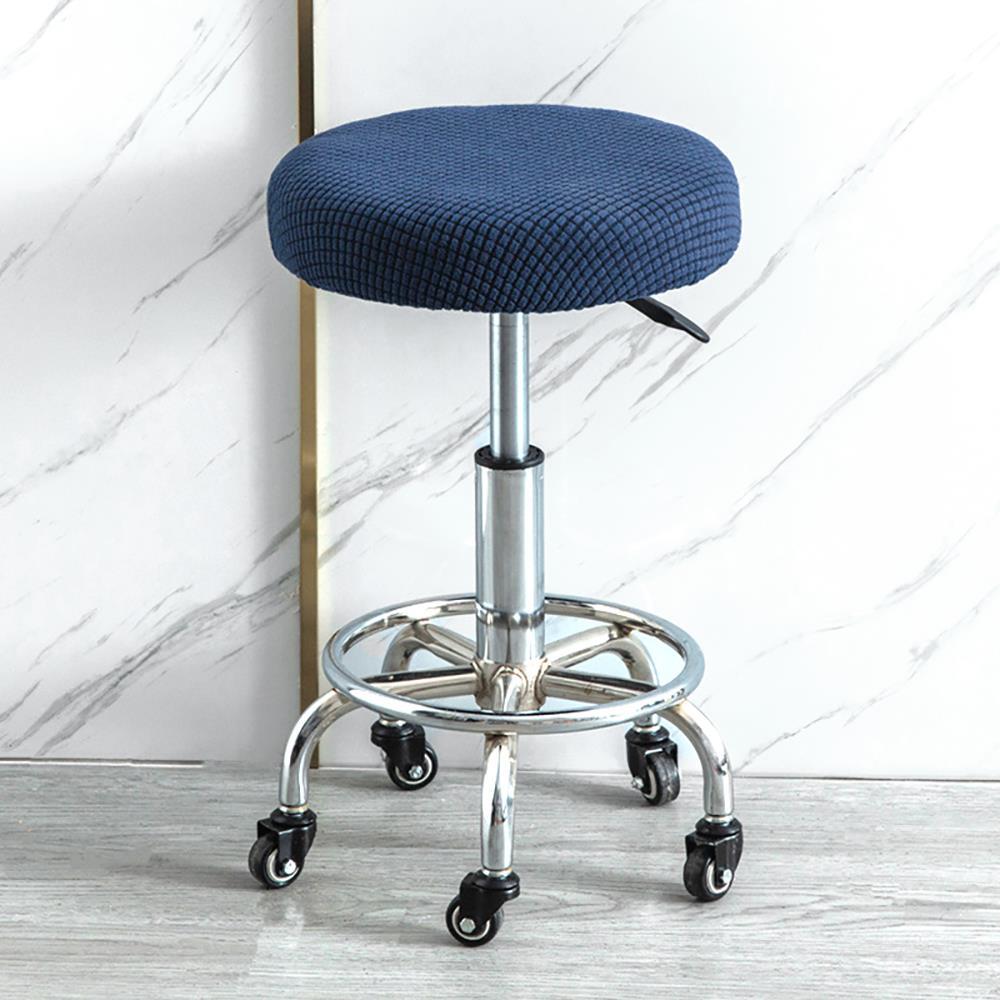 Round Tool Cover Solid Color Dining Bar Stool Cover Elastic Chair Cushion Cover Dustproof Seat Protector Case Home Decorate