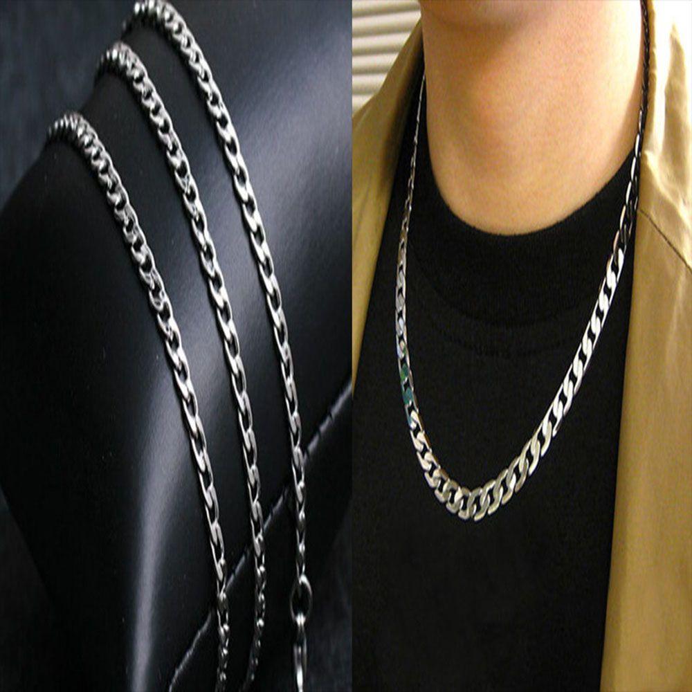 Sterling Simple Rock Charm Hiphop Men's Jewelry Chain Necklace Fashion Accessories
