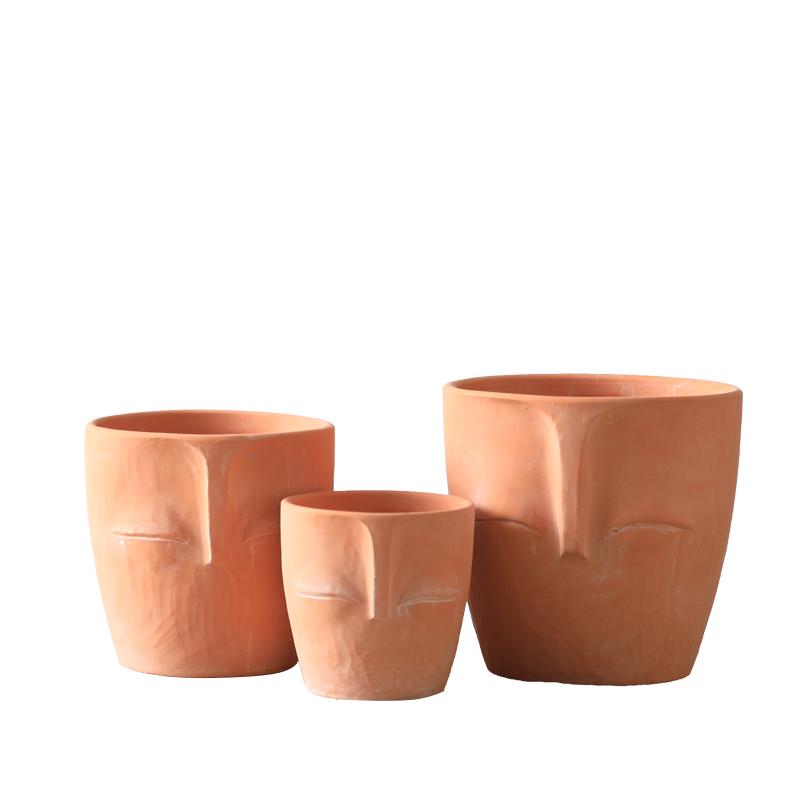 Creative Face Head Vase Succulent Green Plant Potted Gardening Decoration Abstract Figure Ceramic Flower Pot Crafts Vase Home