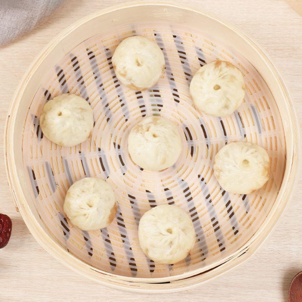 Non-Stick Steamer Pad Heat-resistant Steamer Liner Round Dim Sum Paper  Stuffed Bun