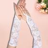 Elegant Lace Fingerless Rose Flower Gloves for Women Vintage Long Gloves for Parties and Evening Event Cosplay Props