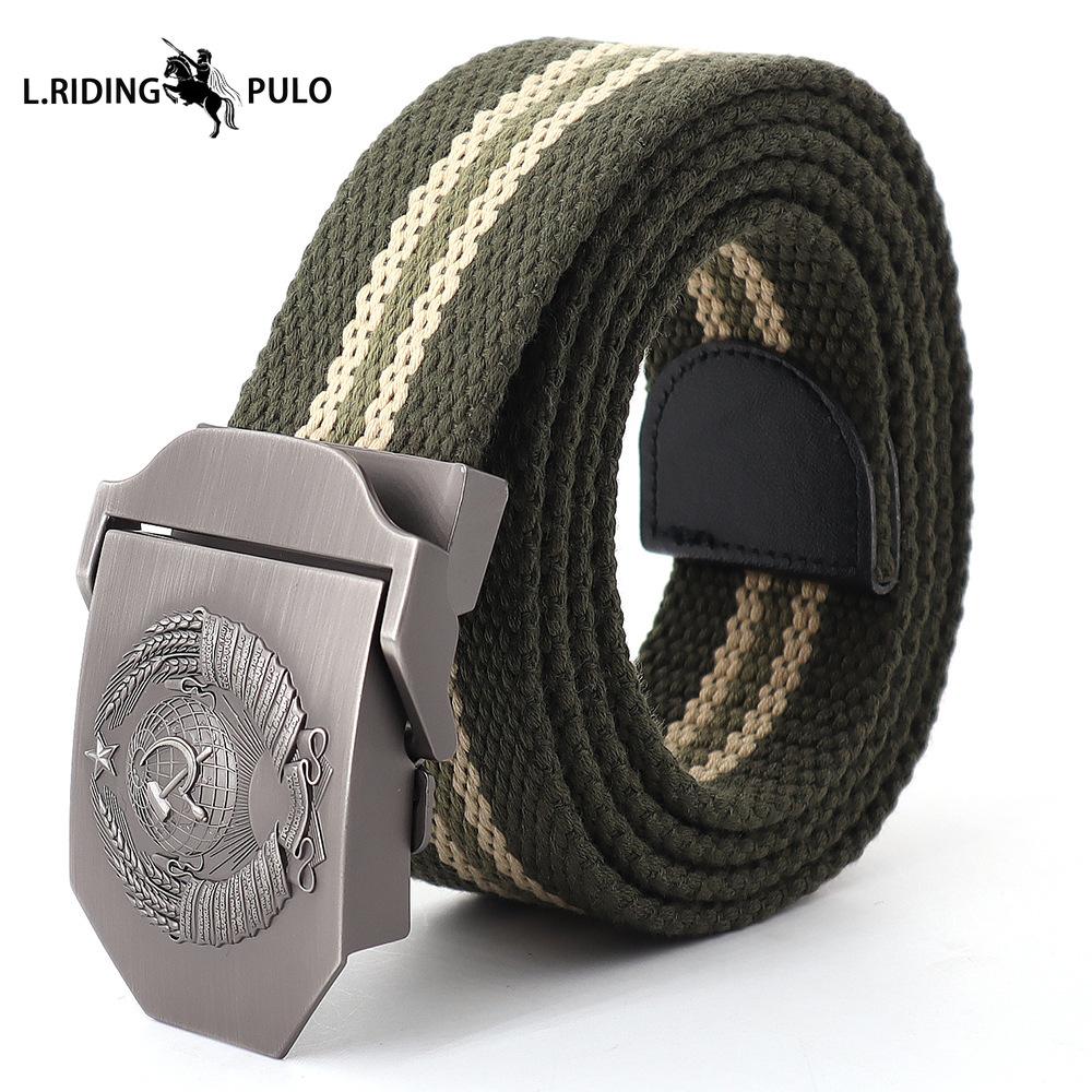 Cintura in Tela Spessa Allenamento all'Aperto Pantaloni Casual Fibbia in Lega Militare Cintura Resistente Unisex