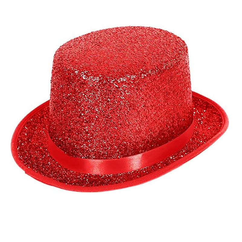 Top Hat Sparkling Glitter Party Hat Lincoln Hat Lightweight For Costumes Performances Parties