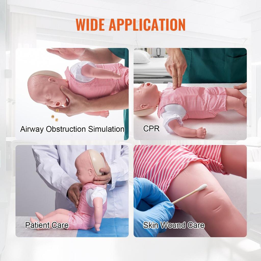 Infant CPR Training Manikin, Heimlich Maneuver and Cardiopulmonary Resuscitation (CPR) Practice, Professional Infant Airway Obstruction Training