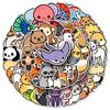 100 Cartoon Animal Waterproof Stickers - Cute Decorative Stationery for Journals and DIY Projects