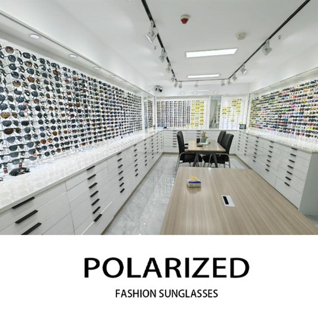 High-End Square Half-Frame Polarized Sunglasses for Men and Women with UV Protection