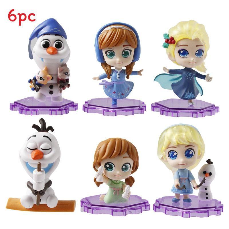 Elsa Frozen Olaf Pvc Model Set Collectible Figures Children Decor Playroom