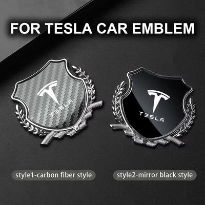 Autocollant Emblème Bouclier Épi de Blé en Métal 3D Badge Autocollant pour Voiture pour Model 3 Y S X Accessoires de Décoration Extérieure Auto
