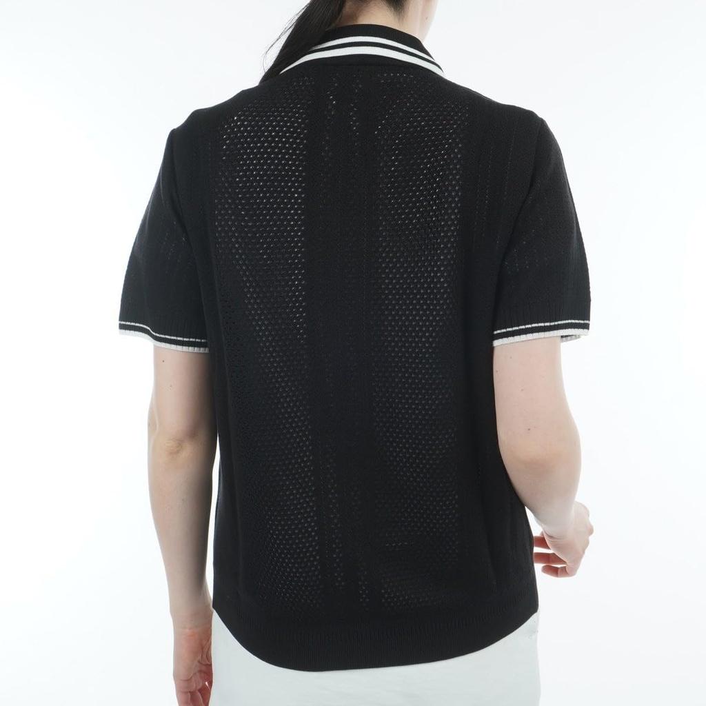 Adidas Golf Beyond the Course Loose Skipper Knit Box Silhouette Short Sleeve Polo Black Shirt, Women's,