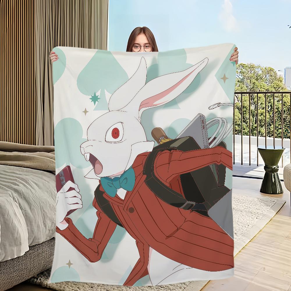 anime cartoon cute d-Dive in w-Wonderland Flannel warm soft plush blanket sofa living room hogar office bedroom travel gift home