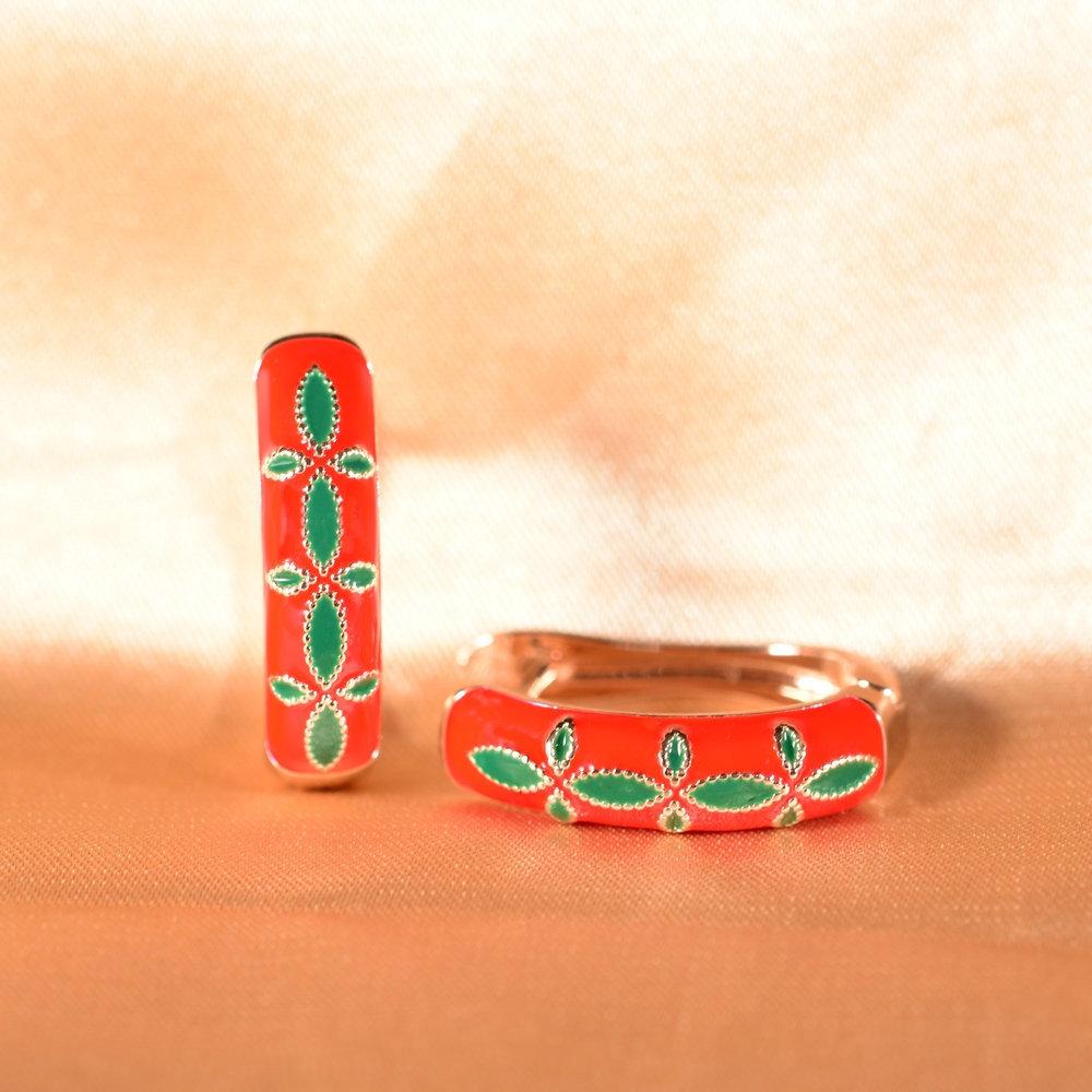 New Middle Eastern Style Christmas Fashion Enamel Red Green Earrings Suitable for Daily Wear On Christmas Gift