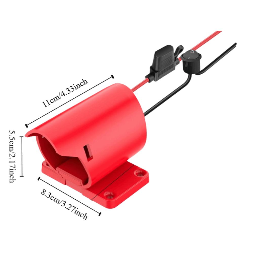 Fuse Battery Adapter 12AWG Wire Battery Conversion Kit Power Connector for Milwaukee M12 Robot