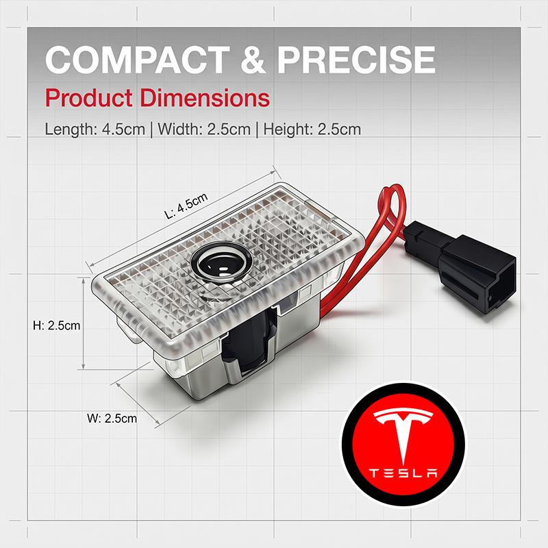 XLGJS1 2Pcs LED Car Door Emblem Light Welcome Lamp Laser Projector Styling for Tesla Model 3 Model X S Y 2016-2023 Model Y Decals TM3