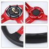 14in Universelles Auto Lenkrad PU Leder Aluminiumlegierung WHupenknopf ModifiziertRot