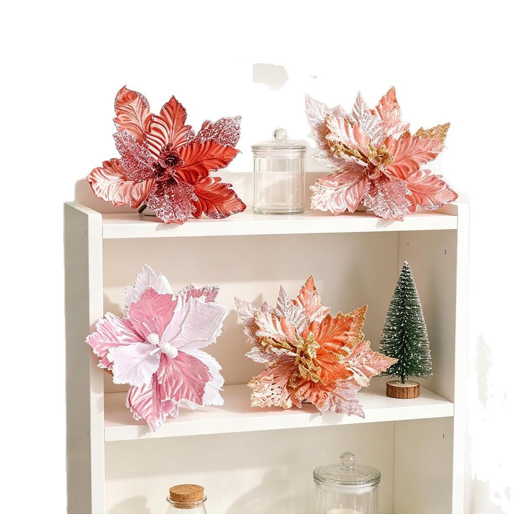 Warm Christmas Flower Pendant: DIY Artificial Tree Insert Decoration