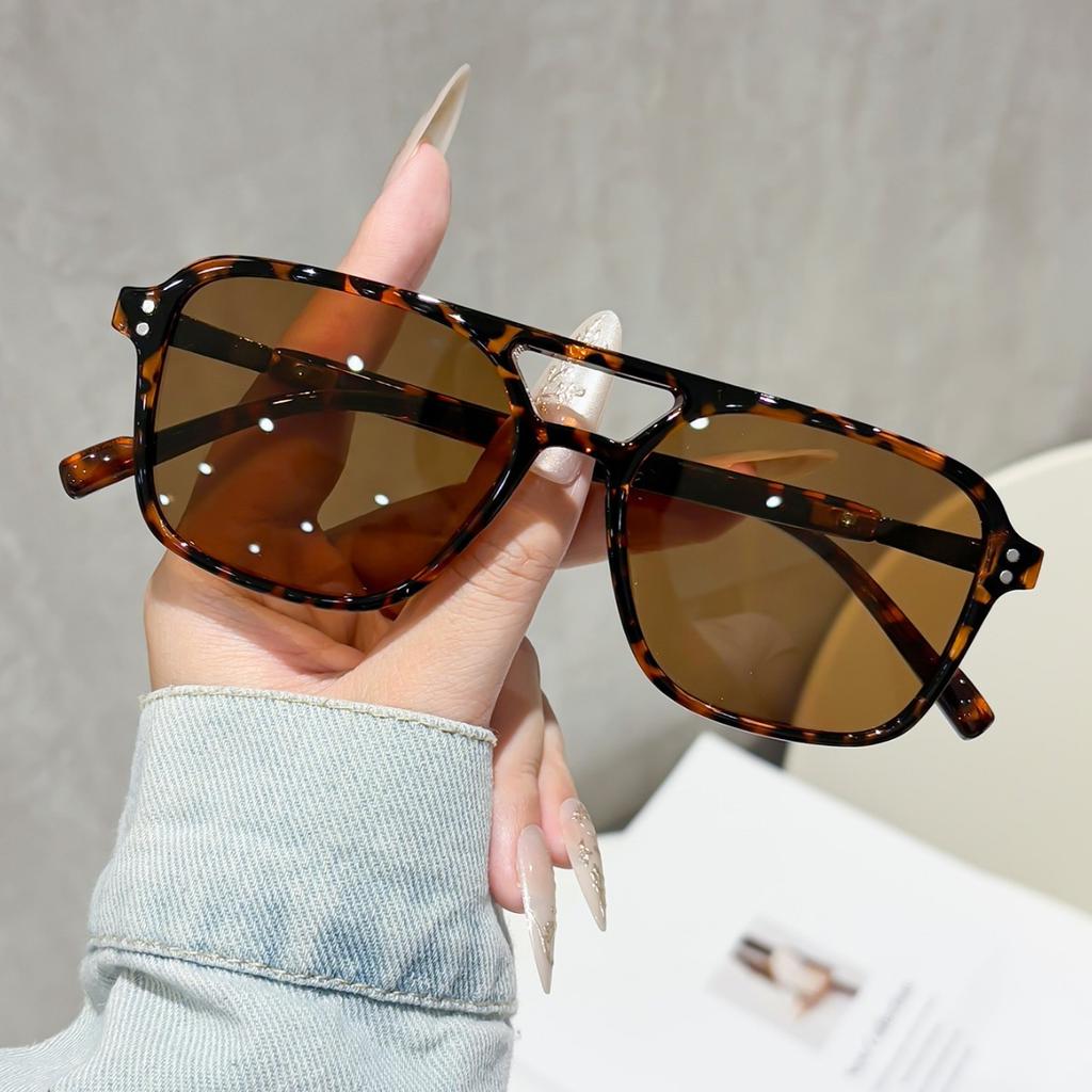 Double beam rice nail sunglasses, sunscreen, driving shading, popular in Europe and America, new trendy versatile premium sunglasses