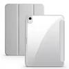 For iPad A16 Case 11th Generation 11inch , iPad 10th 10.9inch Transparent Back Cover Shell Tri-fold Stand with Pen Hold