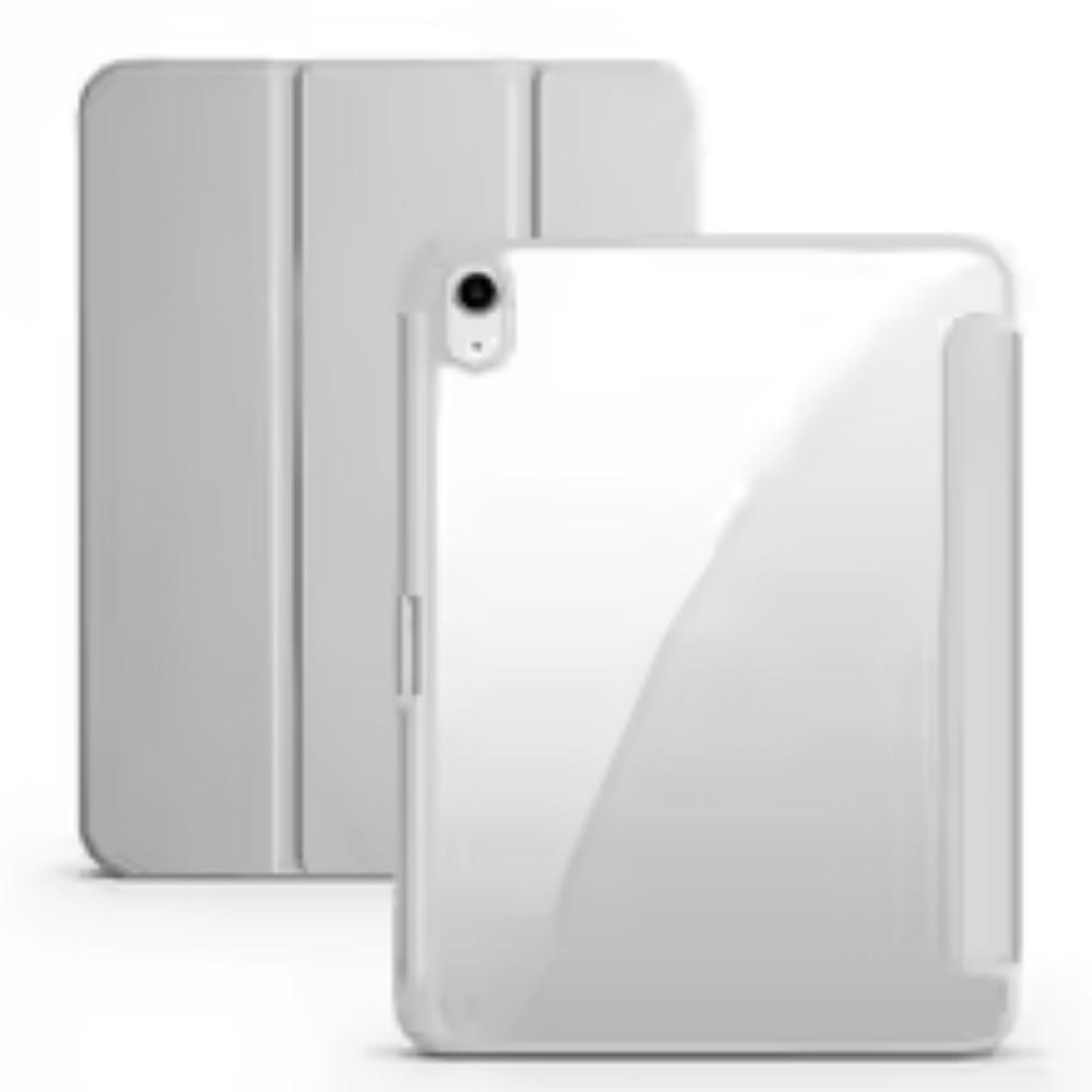 Pour iPad A16 Coque 11ème Génération 11 pouces , iPad 10ème 10.9 pouces Coque Arrière Transparente Support Tri-pli avec Porte-Crayon iPad A16 11th 2025 grise
