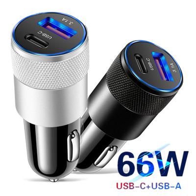 USB Adapter Fast Super Car 66W Car Charger Cigarette Lighter PD USB Car Charger Auto Parts Accessories For iPhone Xiaomi Samsung