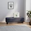 Storage Ottoman Bench In Linen Look With Rubber Wood Legs For Living Room Bedroom Hallway Dark Gray