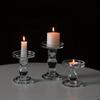6pc French Roman Pillar Glass Candle Holders Elegant Tabletop Decor for Home Kitchen Dining Living Room Candle Holder Decoration