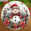 Christmas Wooden Sign with Adorable Snowman Pattern - Navidad Sign for Front Door, Wall Hanging Decor - Ideal Christmas Decoration