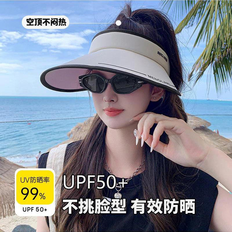 New empty top sunscreen cap UV protection summer ice silk vinyl sun hat cycling big brim sun hat