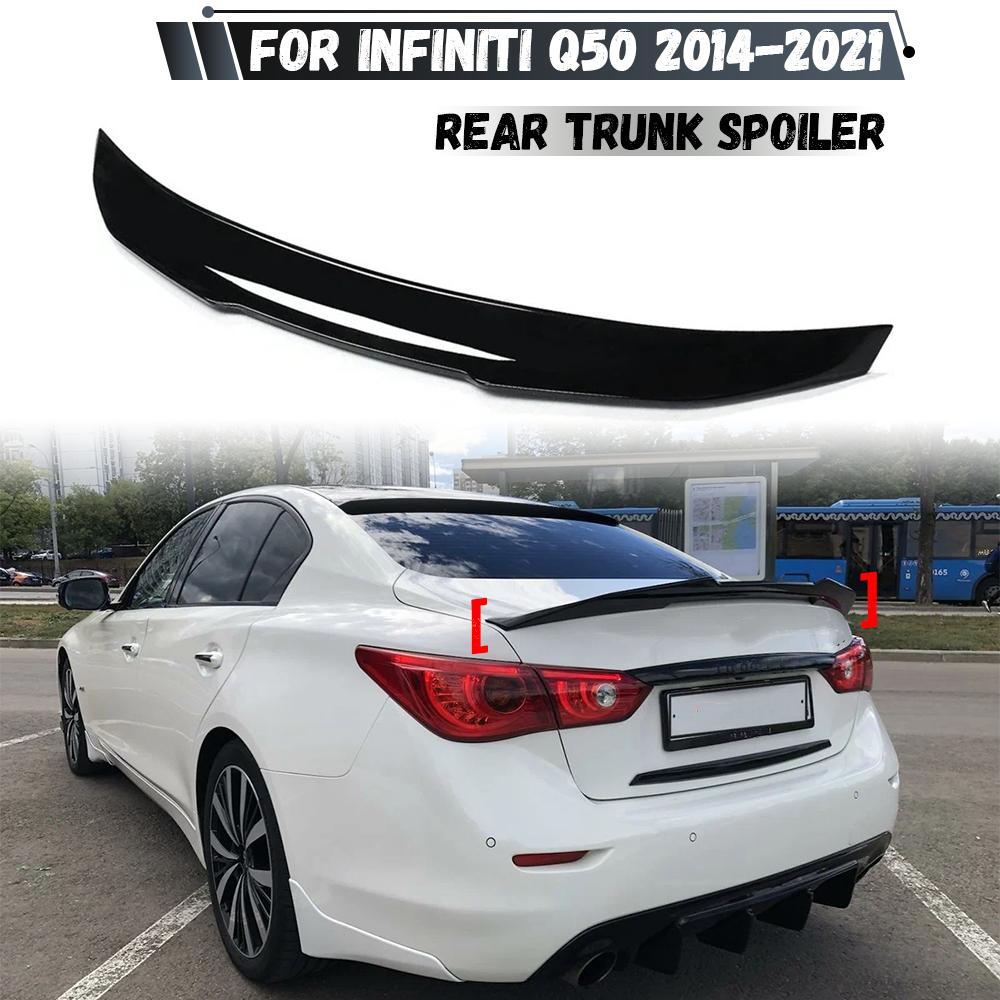 Rear Spoiler Wing Boot Lip Tail Deflector Splitter Diffuser For Infiniti Q50 2014-2021 PSM Style Exterior Tuning Accessories