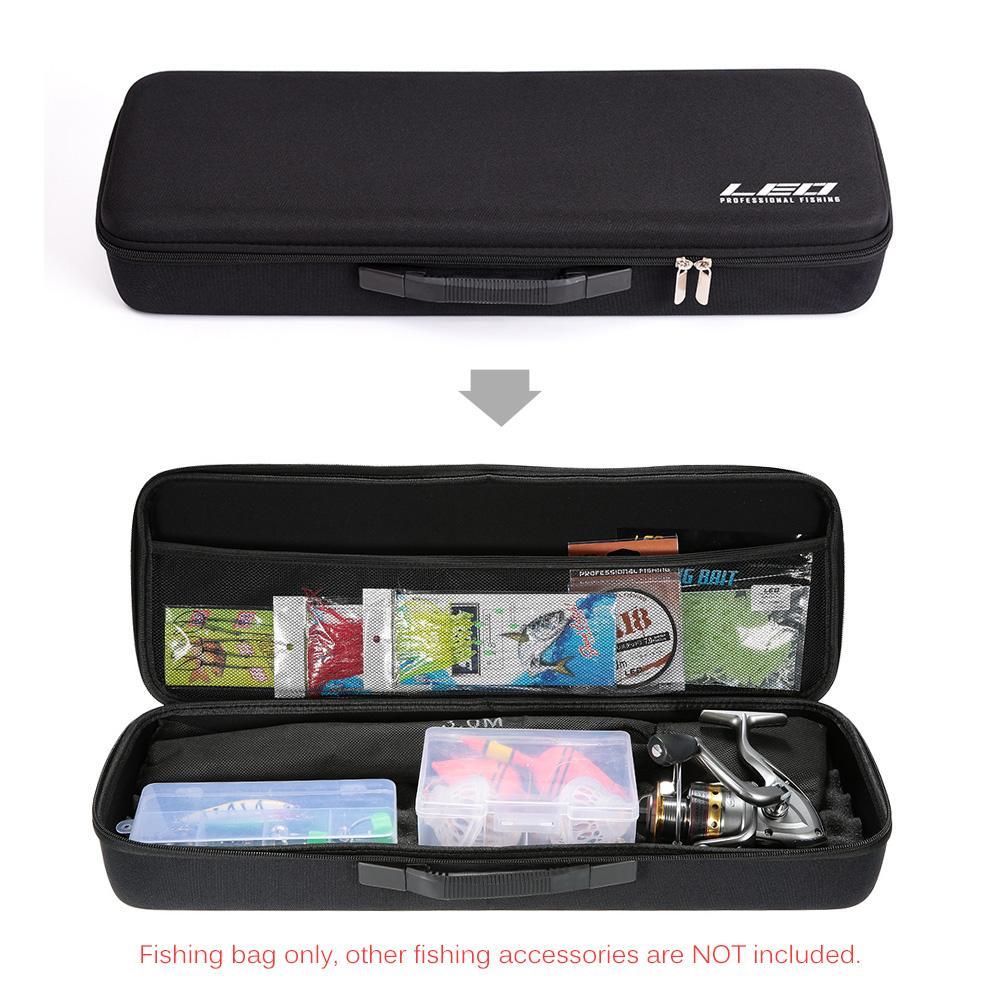 Portable Fishing Bag Case EVA Shockproof Fishing Rod and Reel Carry Bag Fishing Pole Storage Bag Case Fishing Hunting Tackle Tool Gear Organizer
