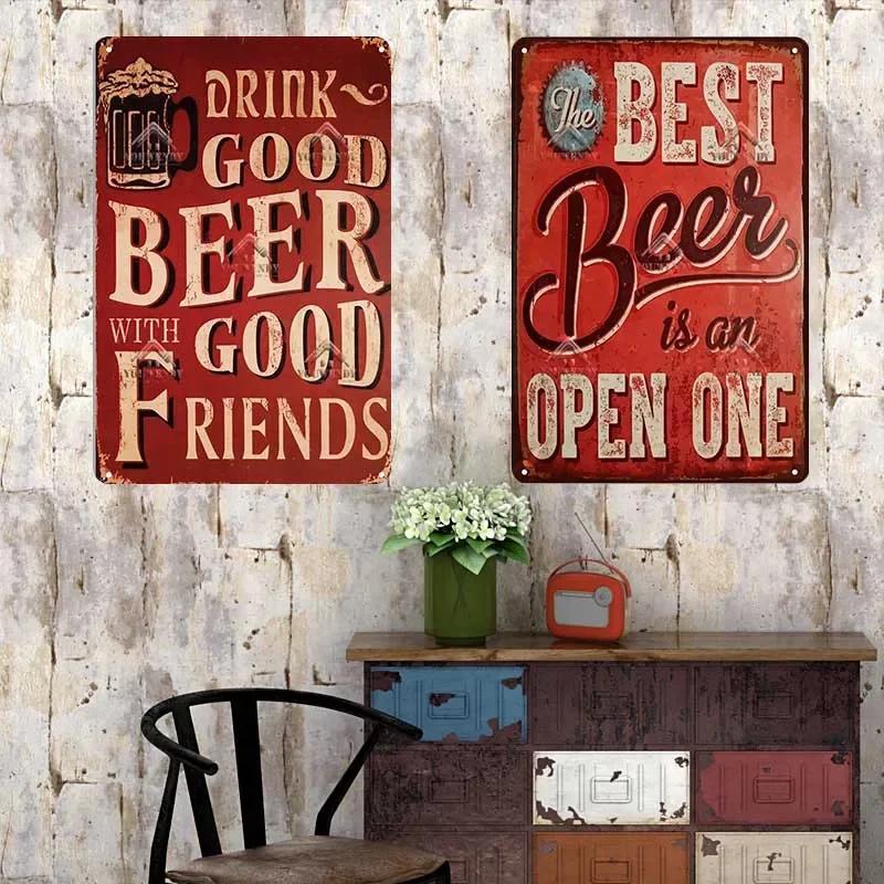 HD Metal Tin Sign Vintage Funny Beer Bar Wall Decor Retro No Working Steak Timer Alcohol Sign for Man Cave Pub Bar Kitchen Dec