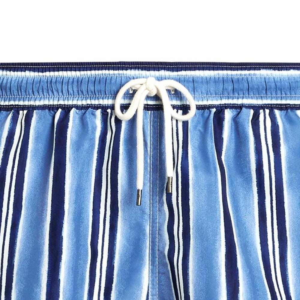 Polo Ralph Lauren SS24 Striped Drawstring Mid-Rise Straight-Leg Casual Shorts Men Shorts Blue 710936415-001