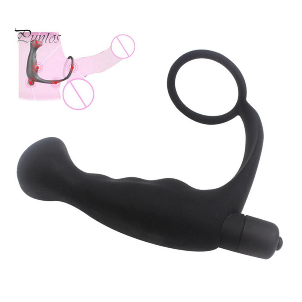 Adult Sex Toy Men Anal Plug Silicone Vibrator Prostate Ring G-Port Massager