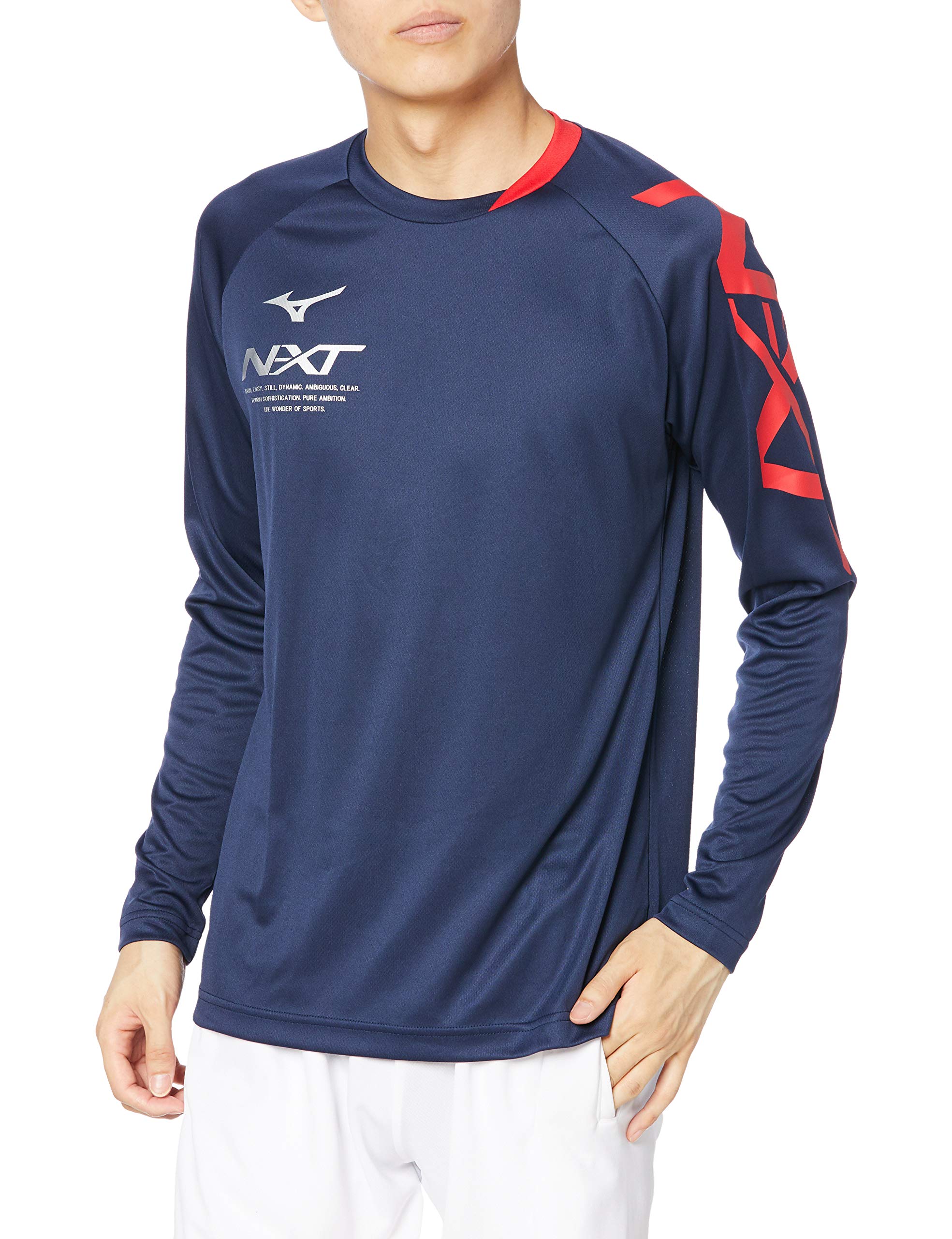 

Mizuno Volleyball Practice Long Dress Japan Size XL to Japanese size T-Shirt, Sleeve, V2MA0103, Navy, (equivalent XL)