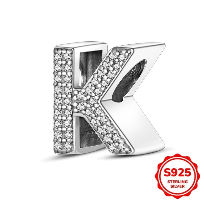 Trendy Fashion Classic 26 Alphabet Letters Charm Bead Components Bead Components Authentic Original Retro Zircon Copper Metal Designed For Women
