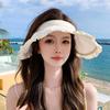 Women'S Uv Protection Empty Top Sun Hat Fashion Ruffle Edge Headband Shell Hat Outdoor Sun Protection Travel
