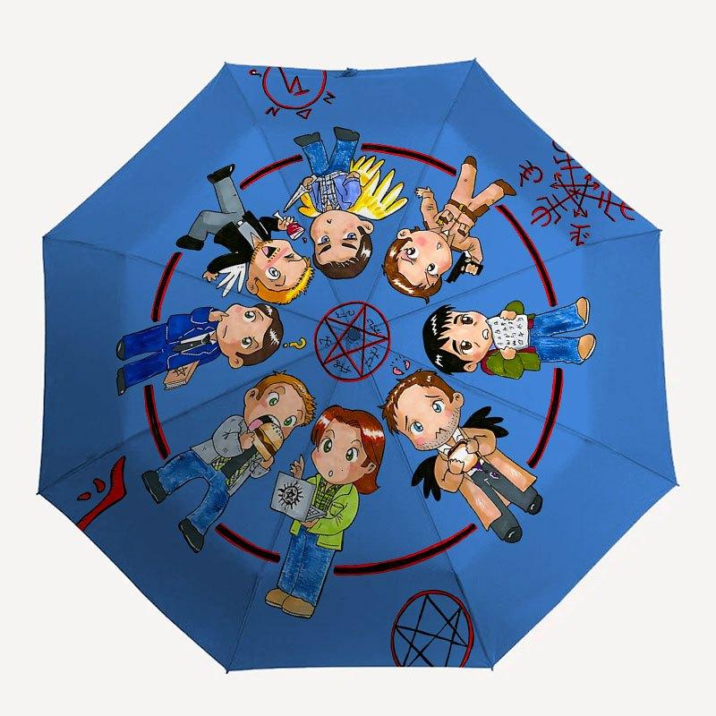 

1pc Supernatural- Automatic Opening/Closing Umbrella with Convenient Three-Fold Design, 8 Iron Ribs - for Outdoor Daily Use, Travel A22