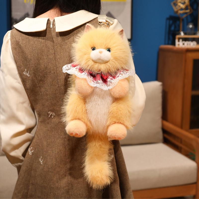 Süße Ragdoll Katze Rucksäcke Stofftier Pudel Tasche Mädchen Schultertaschen Plüsch Schüler Schultaschen Rucksack Kätzchen Spielzeug