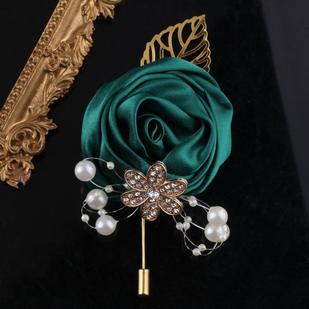 Elegant Chest Flower Rose Wedding Brooch Fashion Groom and Groomsmen Accessories  Prom Party