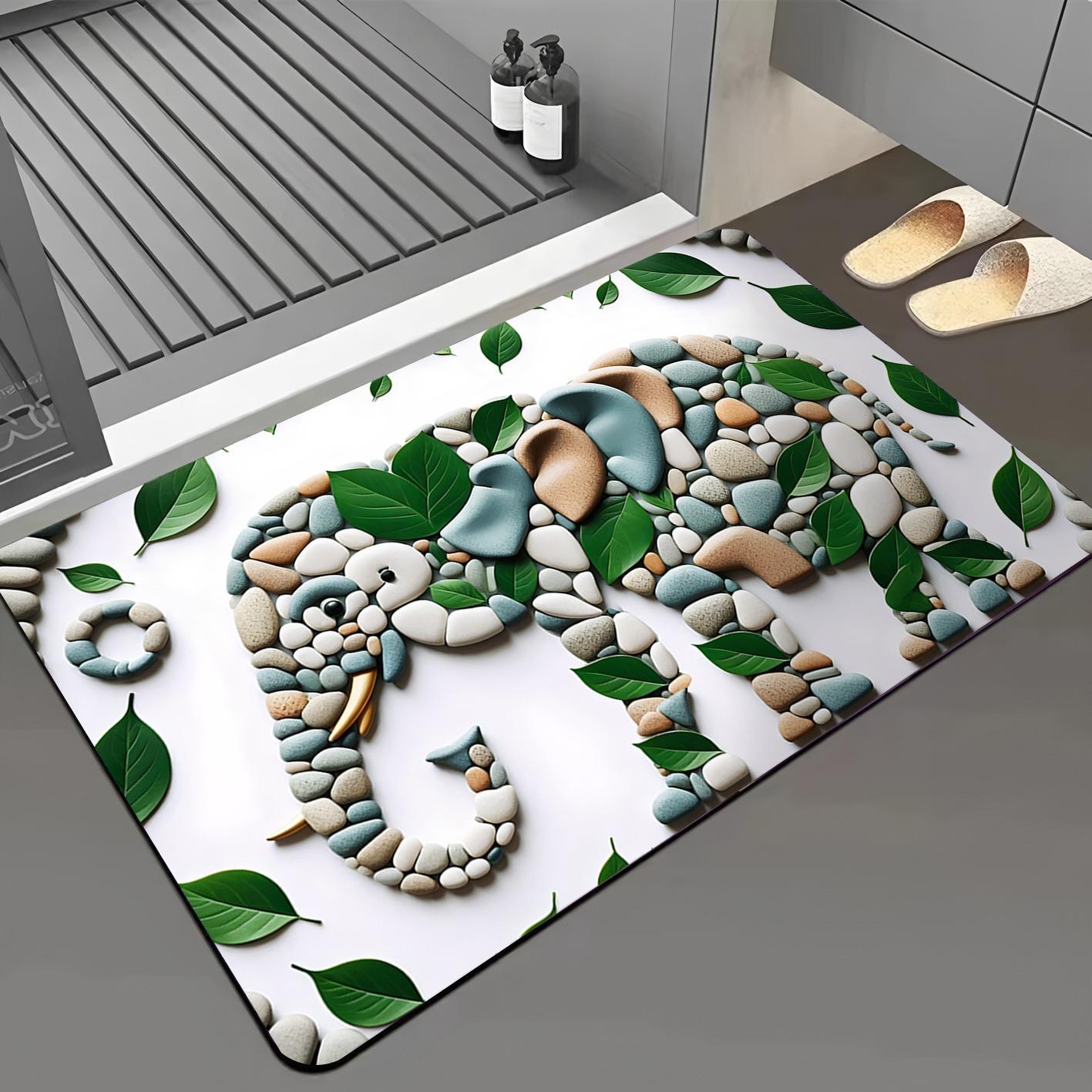 Cartoon Pebble Bathroom Diatomaceous Earth Floor Mat Absorbent Door Mat Entrance Mat Anti Slip Fast Drying Living Room Carpet 40x60cm