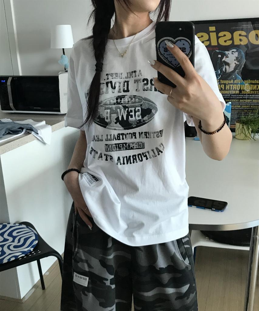 Ssobi Texxt Oversized Short Sleeve Tee