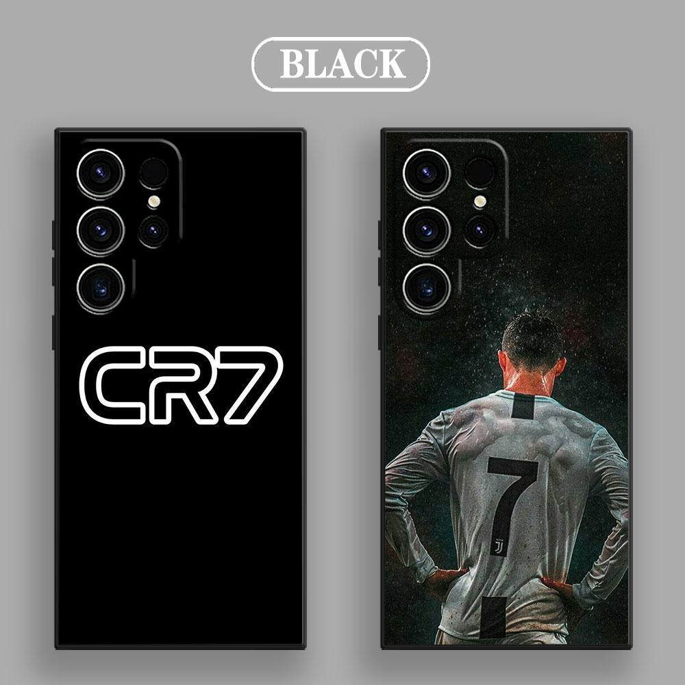 C-R-7 Dark Football S26Ultra Silicone Case For Samsung Galaxy S26 S25 S24 S23 S20 S21 FE S22 Ultra Plus 5G Case Soft Phone Cover